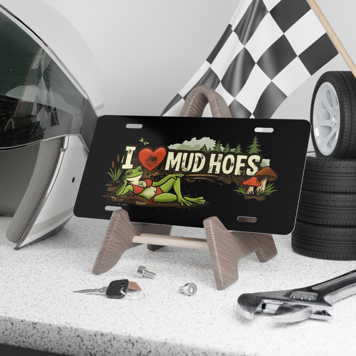 Vanity Plate - 'I Mud Hofs' Cute Frog Novelty License Plate
