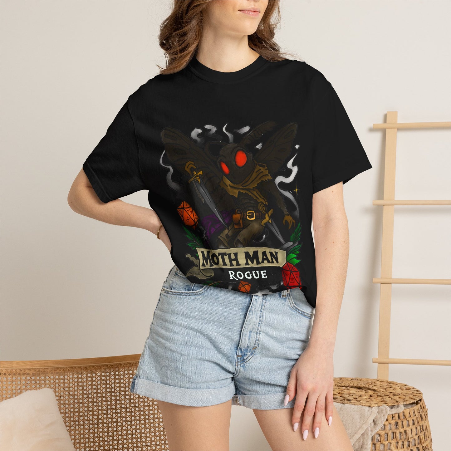 Moth Man Rogue T-Shirt — Cryptid RPG-Inspired Graphic Tee