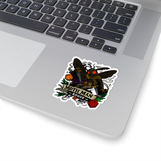 Moth Man Rogue Sticker — RPG D20 Fantasy Kiss-Cut Sticker