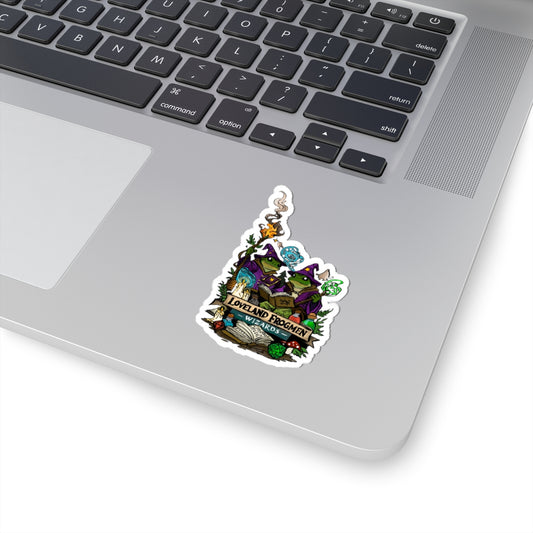 Loveland Frogmen Wizards Sticker — Cute Fantasy Kiss-Cut Frog Wizard Laptop Decal