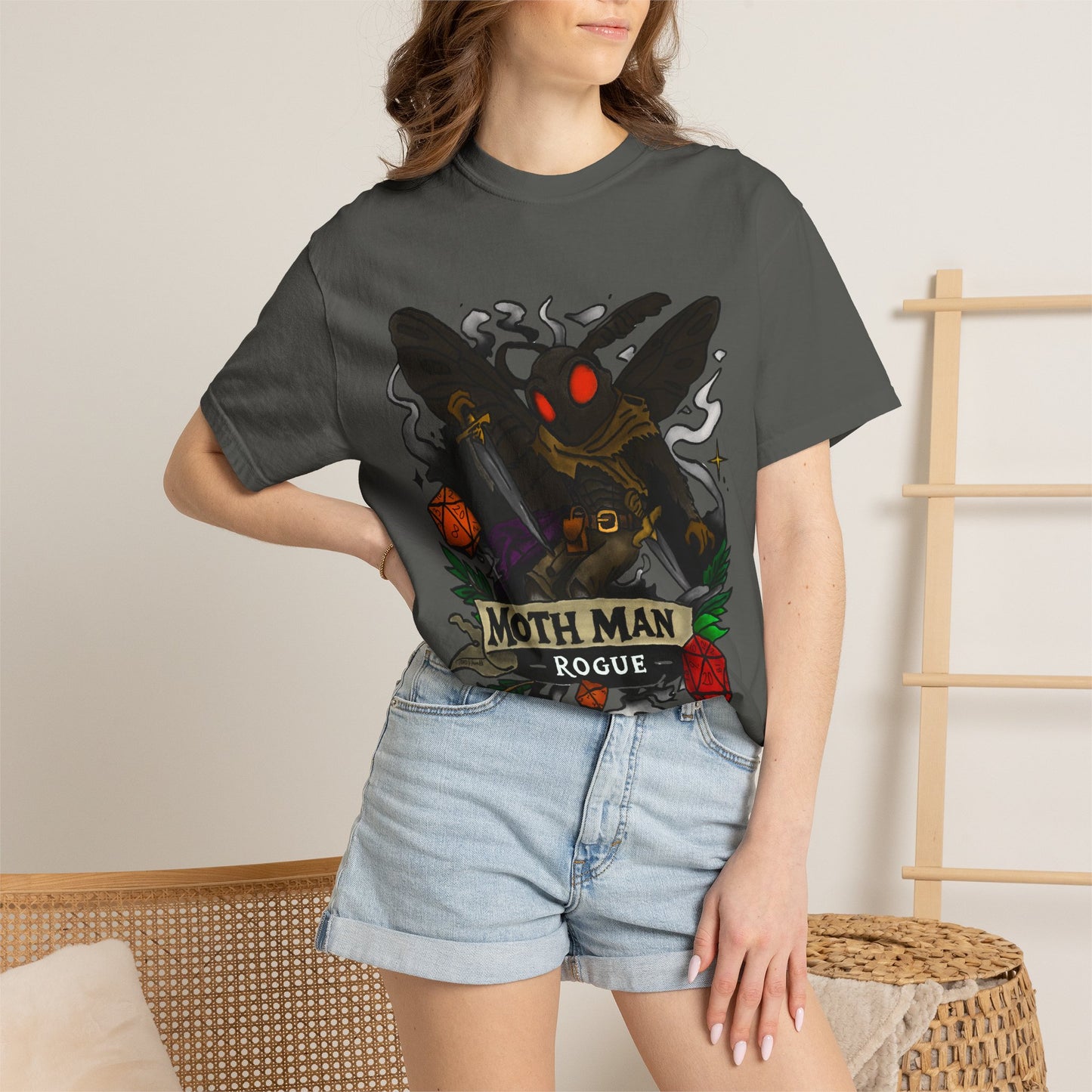 Moth Man Rogue T-Shirt — Cryptid RPG-Inspired Graphic Tee