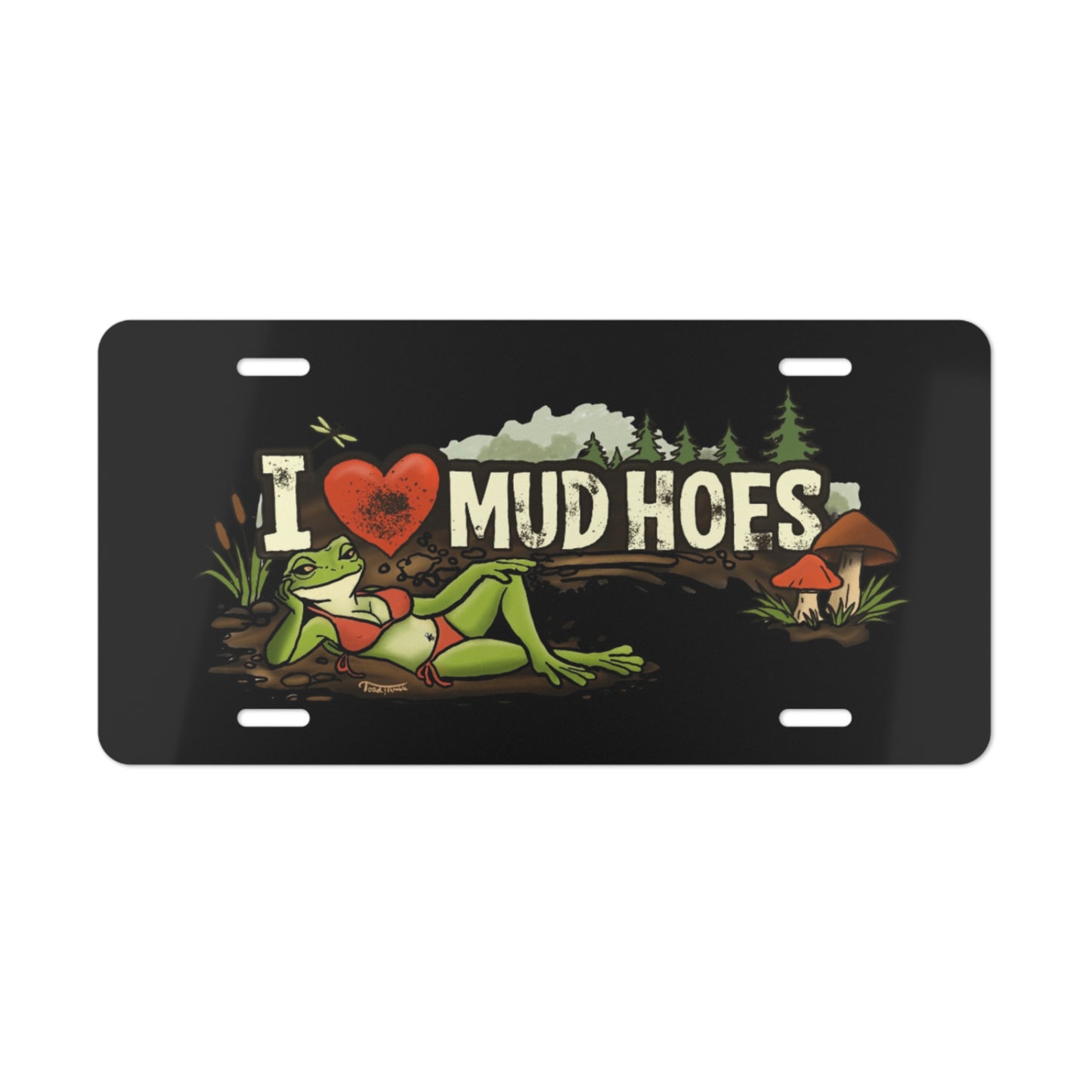 Vanity Plate - 'I  Mud Hofs' Cute Frog Novelty License Plate