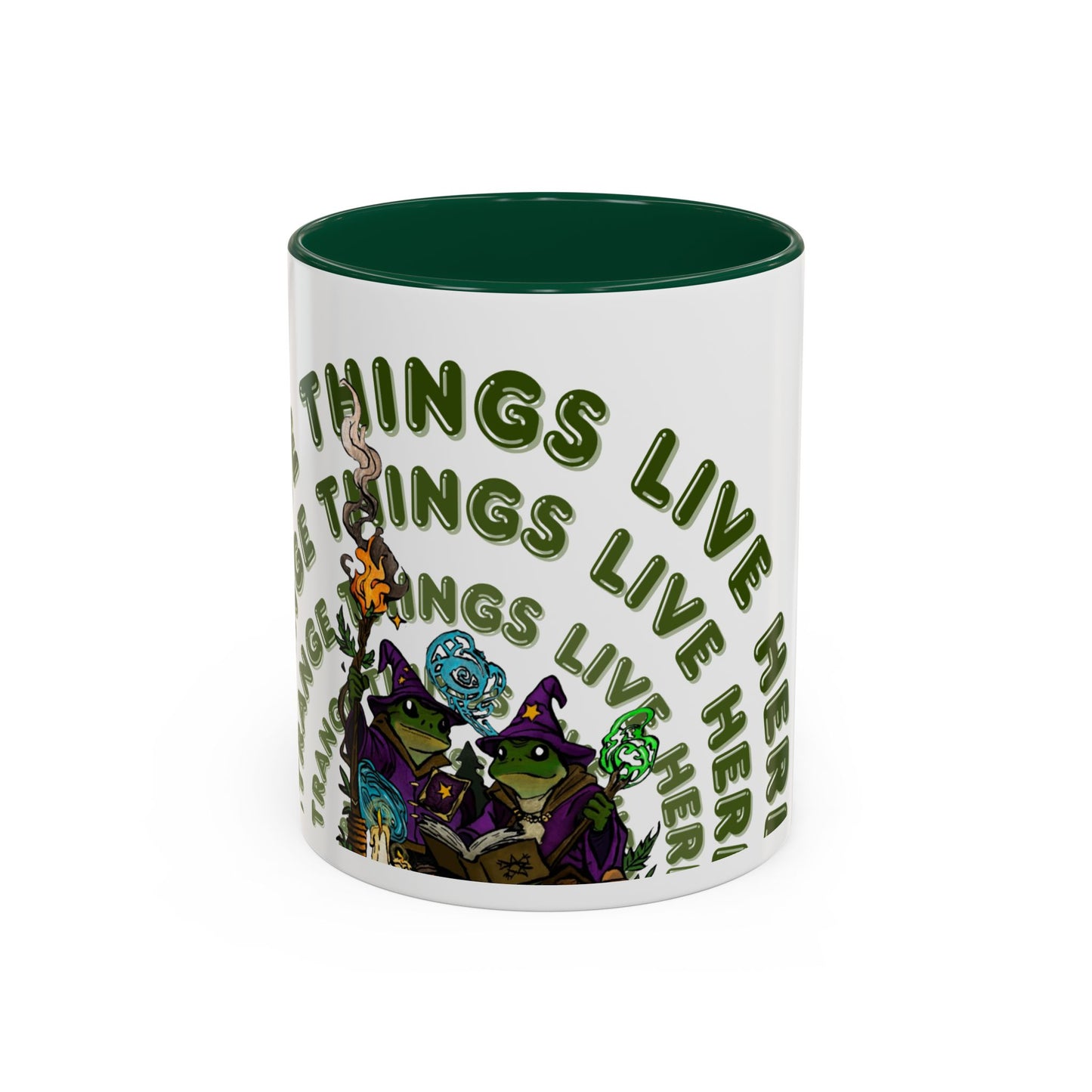 Espresso Witches Mug 'Strange Things Live Here' Two-Tone Accent Coffee Cup (11oz/15oz)