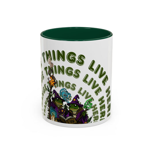Espresso Witches Mug 'Strange Things Live Here' Two-Tone Accent Coffee Cup (11oz/15oz)