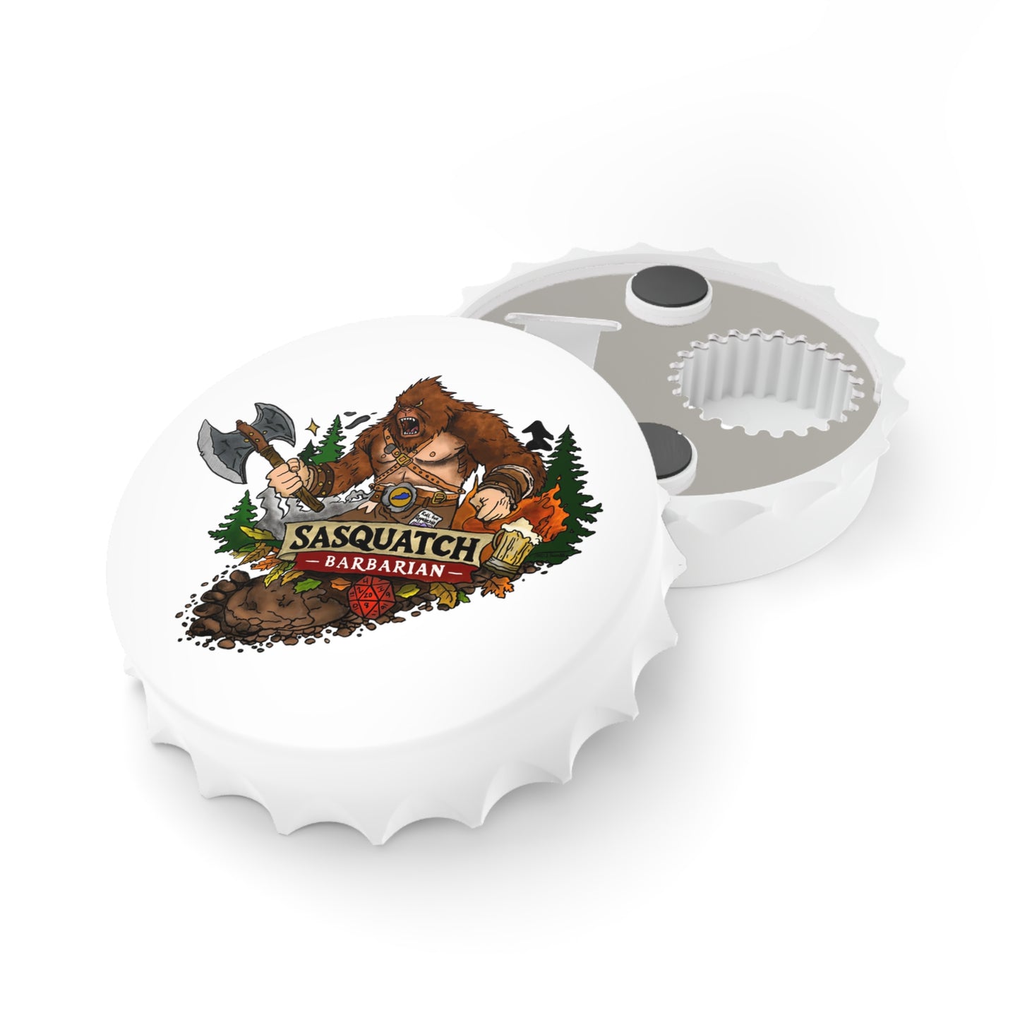 Sasquatch Barbarian Bottle Opener — Rustic Bigfoot Axe Design