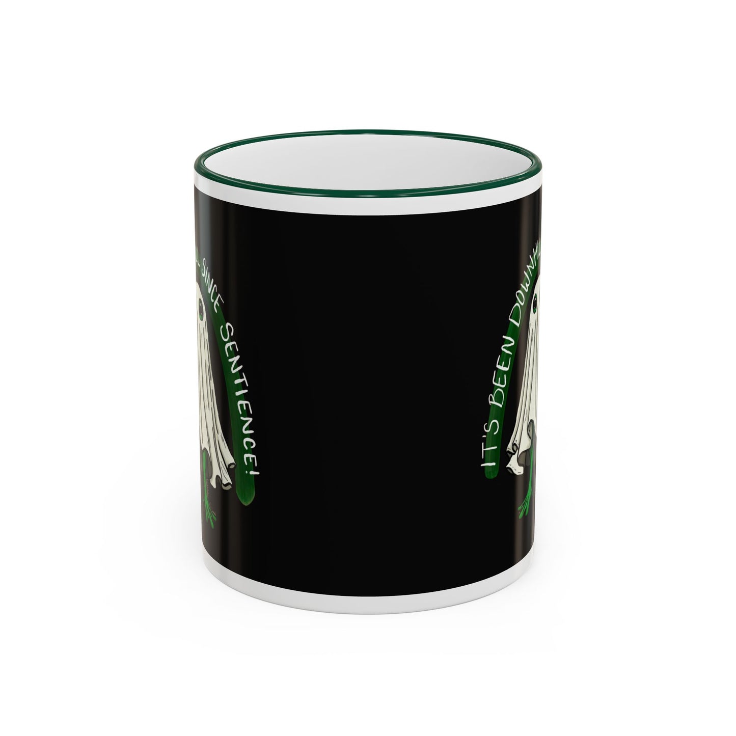 It's Been Downhill Coffee Mug Funny Accent Rim & Handle Mug