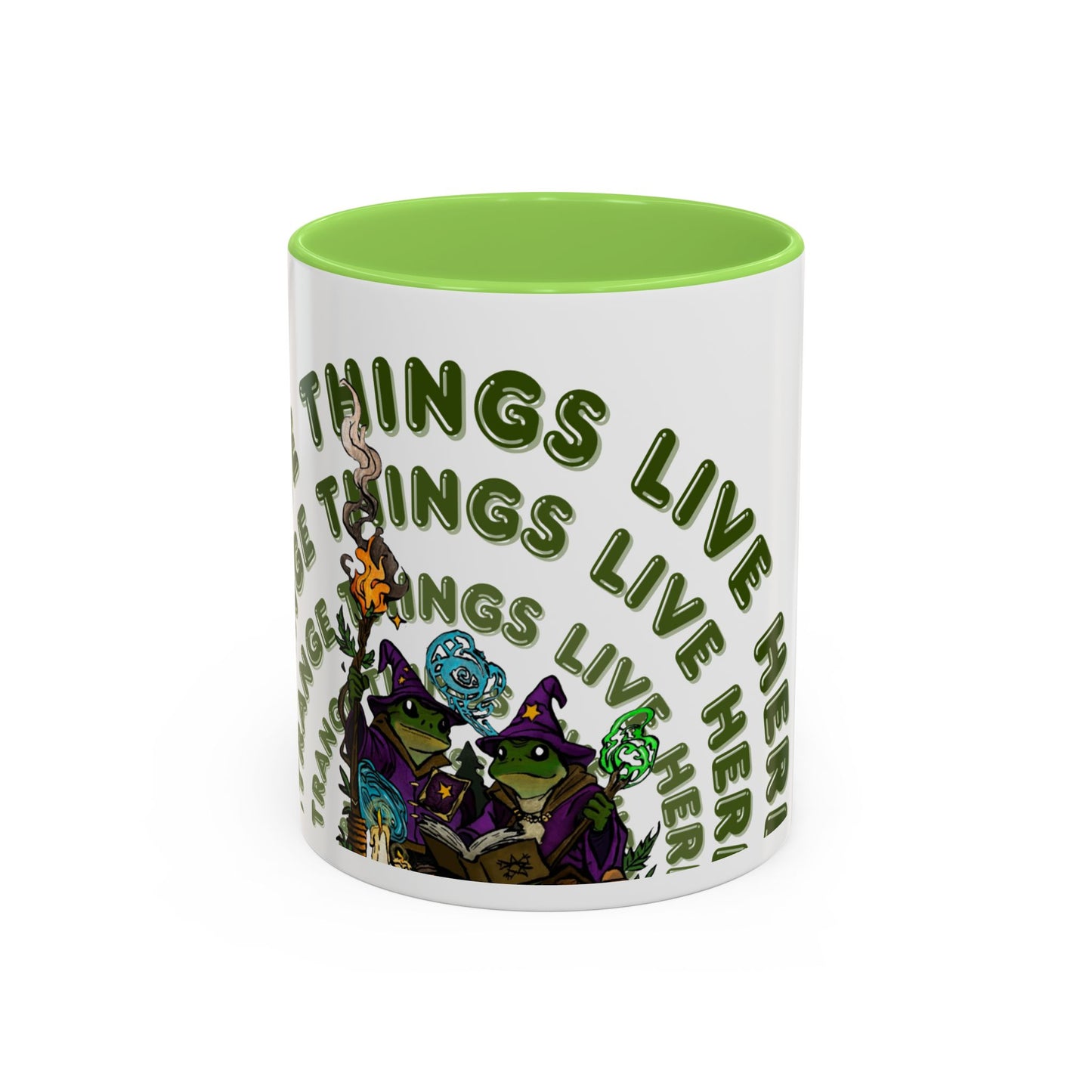Espresso Witches Mug 'Strange Things Live Here' Two-Tone Accent Coffee Cup (11oz/15oz)