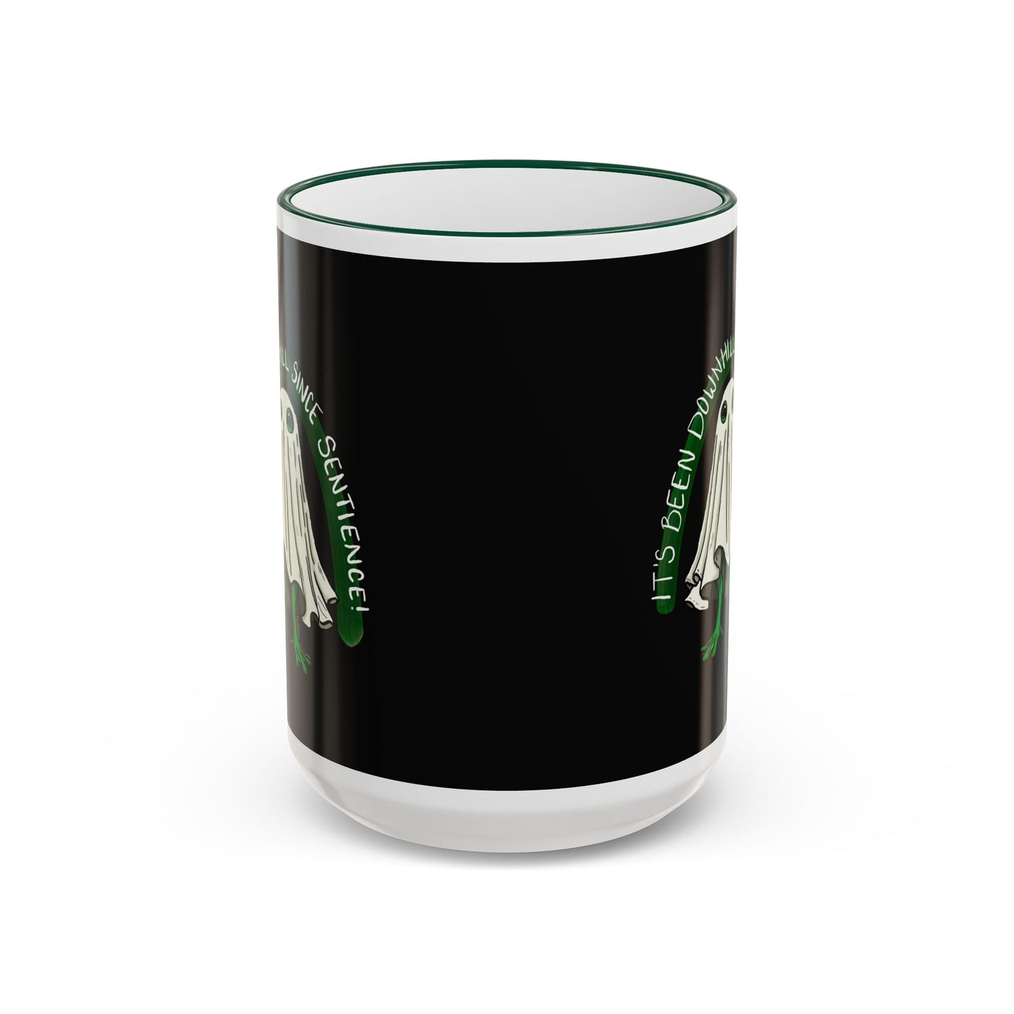 It's Been Downhill Coffee Mug Funny Accent Rim & Handle Mug